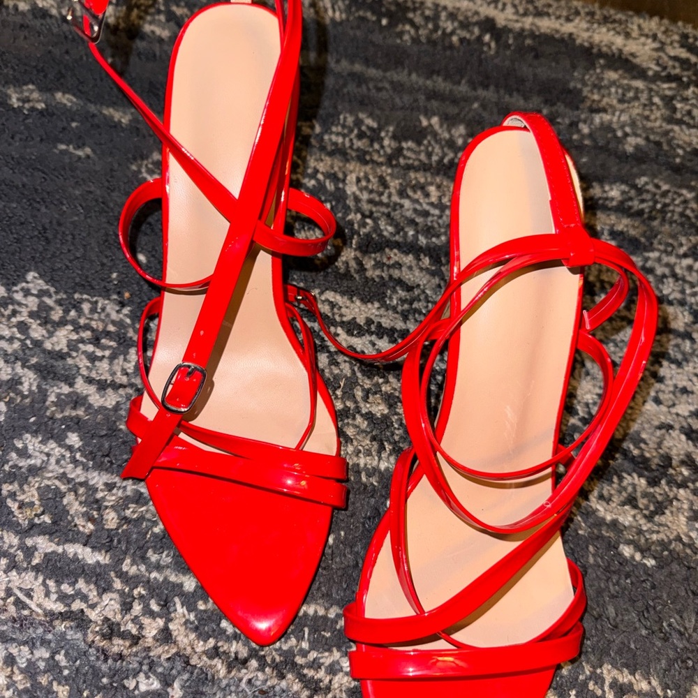 Red Strappy Heels